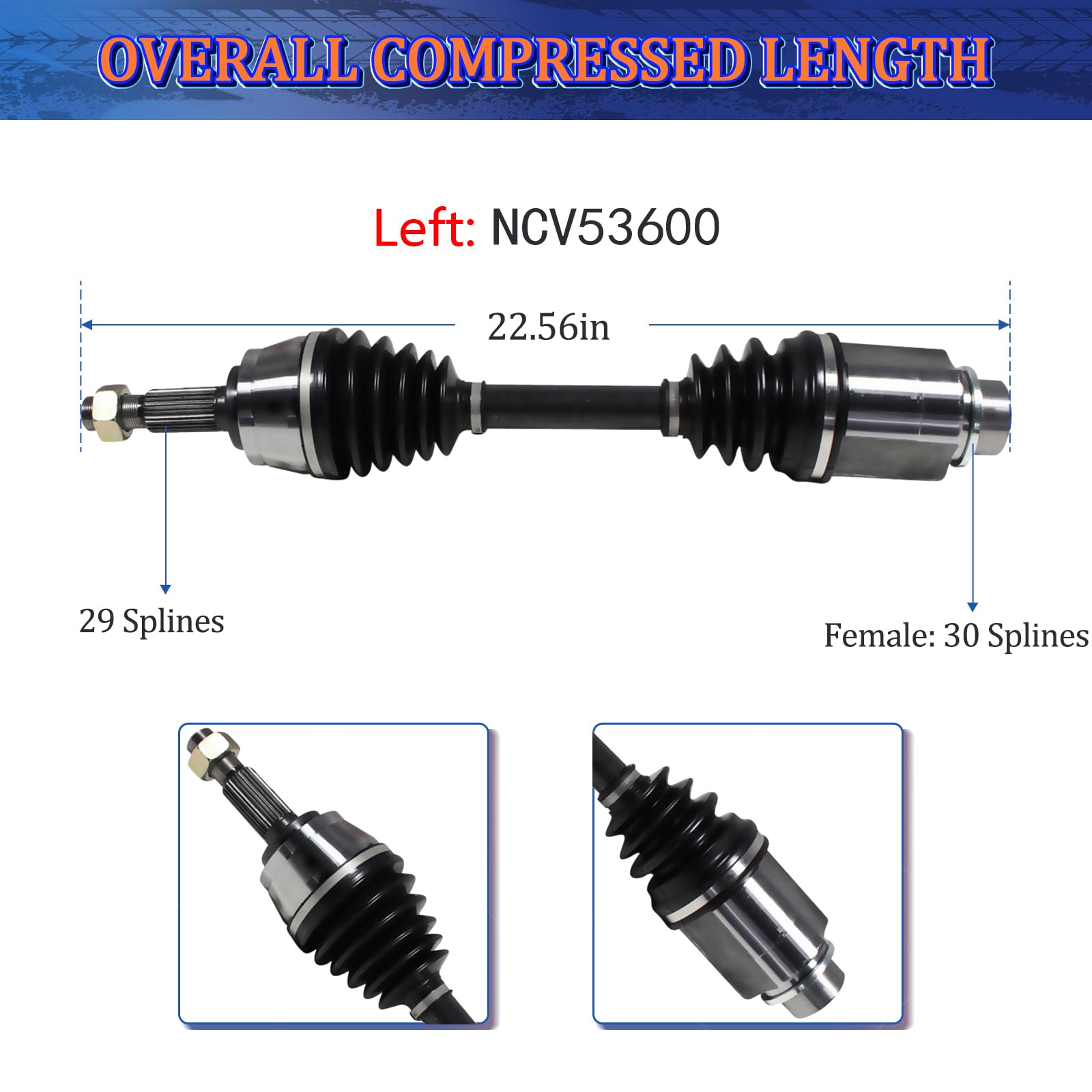 MAXFAVOR CV Axle Shaft Assembly Pair Set Front Left Right Side Compatible With Nissan Murano SE SL S 3.5L AWD 2003 2004 2005 2006 2007
