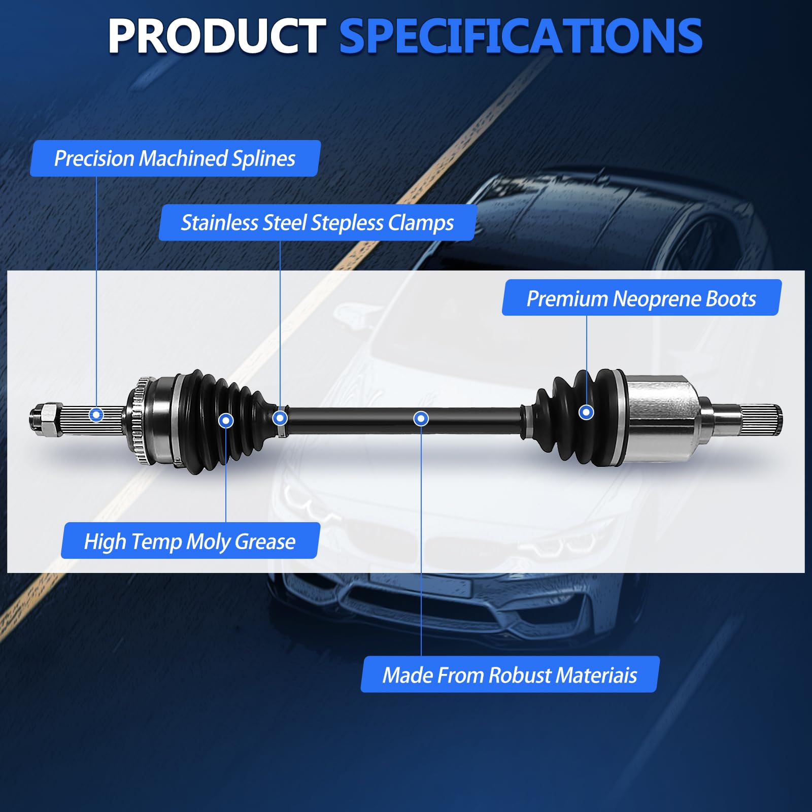CV Axle Front FWD Fit for Hyundai Elantra 2007 2008 2009 2010 2011 2012 CV Axles Touring GLS GLS SE 2.0L 4Cyl Manual Trans, Driver Passenger Side Left Right Pair (2pcs) CV Joint Shaft Assembly