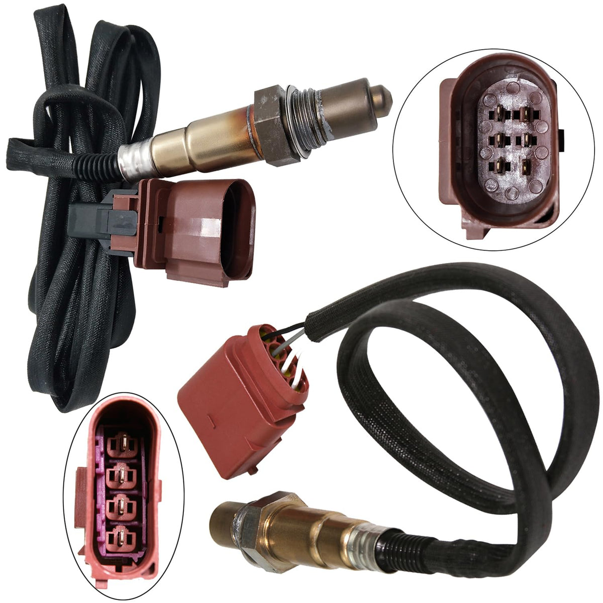 Maxfavor 2Pcs 234-5045 234-4808 Upstream Downstream O2 Oxygen Sensor Compatible with 2001-2010 Volkswagen Jetta/Jetta City/Beetle/Golf/Golf City, with 2004-2006 Audi TT Quattro 2.0L 3.2L O2 Sensor
