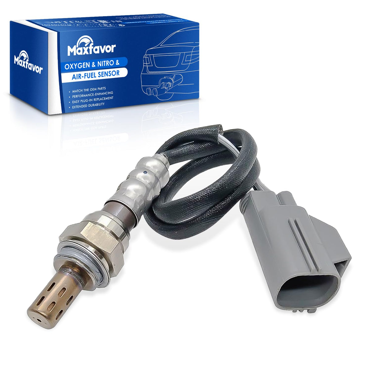 Maxfavor 1Pc Upstream O2 Oxygen Sensor Replacement for 2008 2009 2010 2011 Ford Focus L4 2.0L, for 2010 2011 2012 2013 Ford Transit Connect L4 2.0L 02 Sensor Replace# 234-4107 3S4Z9F472DA