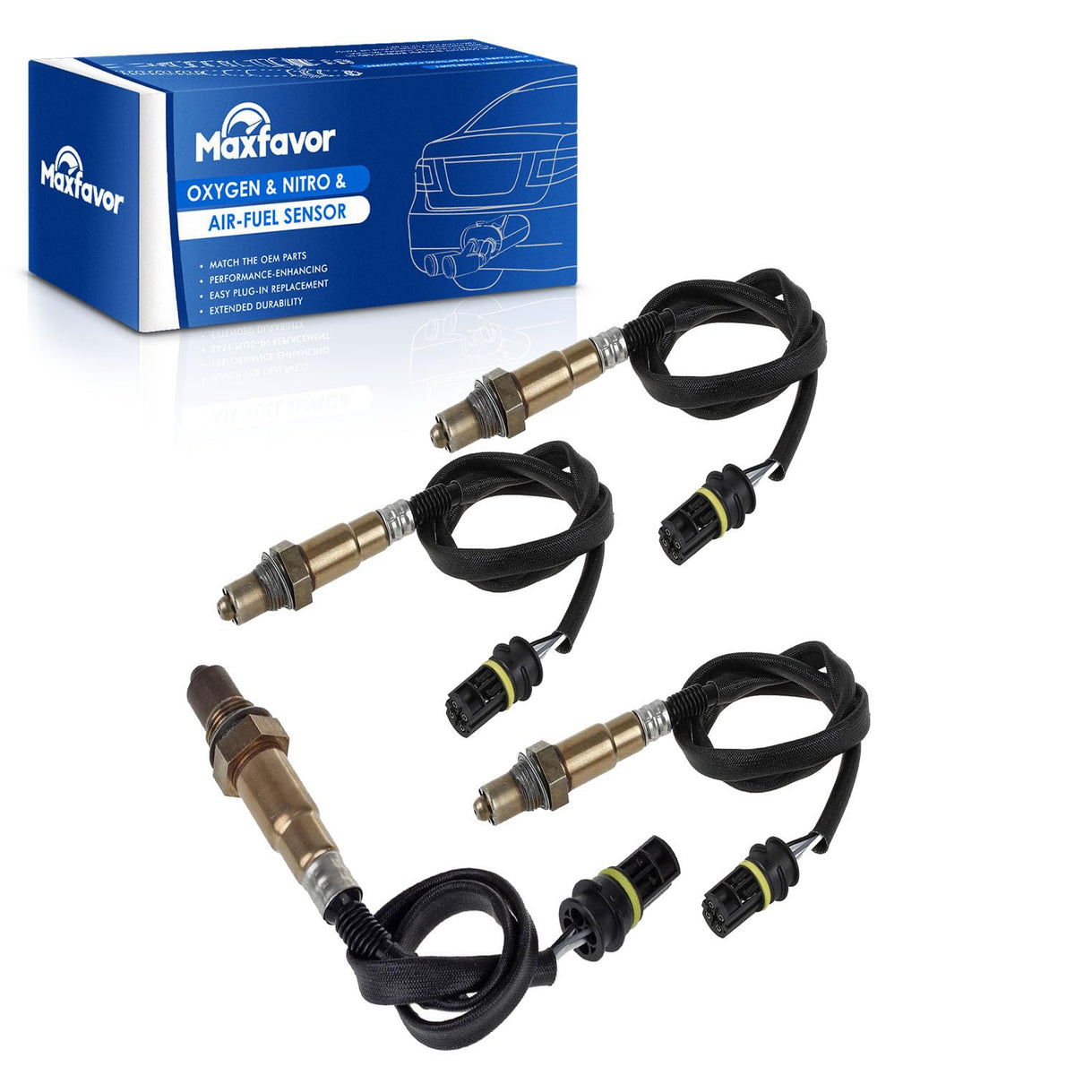 Maxfavor Upstream Downstream Oxygen Sensor Replacement for 2001 2002 Mercedes-Benz C240 C320 2.6L 3.2L,2004 2005 CLK320 CLK500 3.2L 5.0L,2005 2006 C55 CLK55 Amg 5.5L 234-4898 x2 234-4897 234-4883