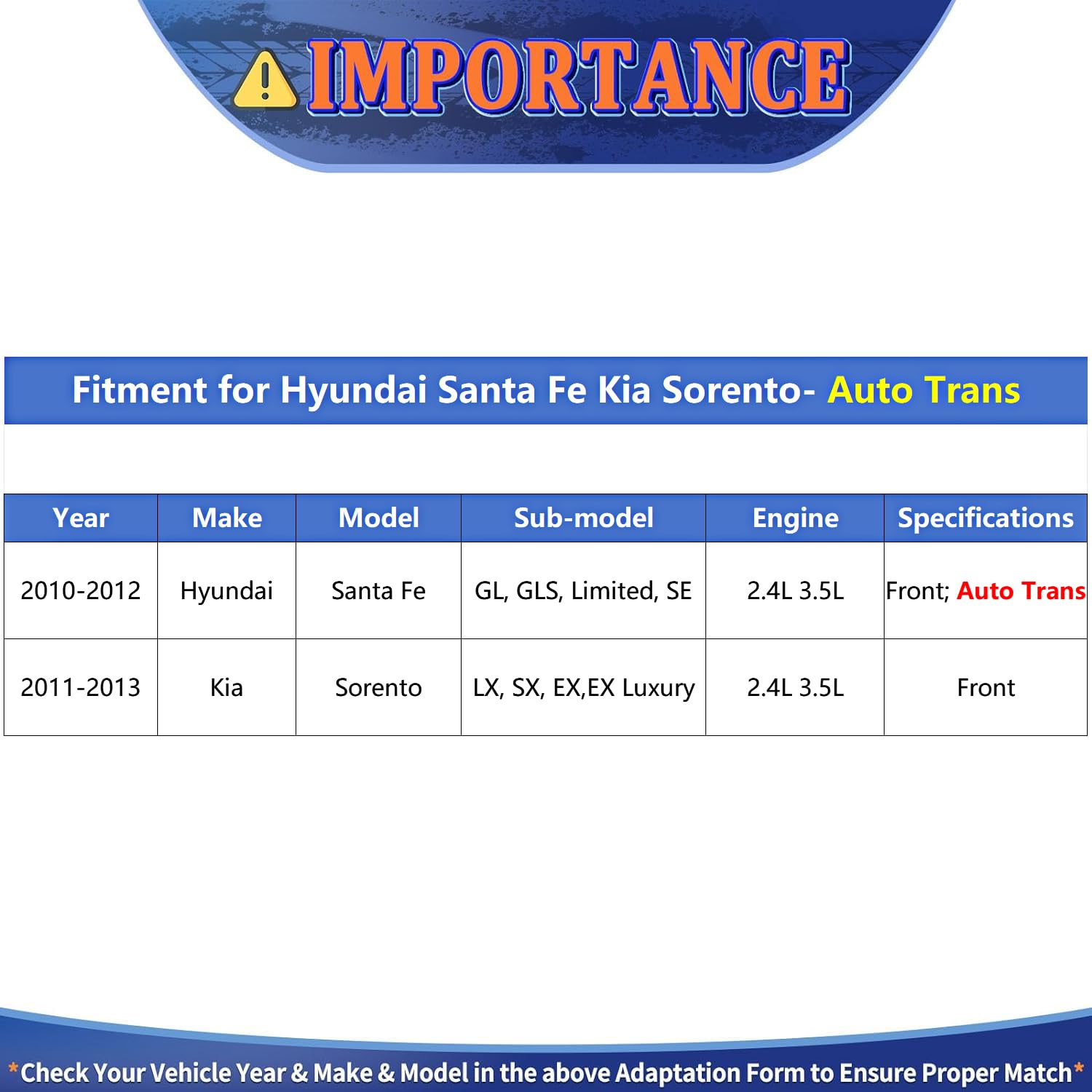 Maxfavor CV Axle Shaft Assembly fit for 2011-2013 Kia Sorento, 2010-2012 Hyundai Santa Fe 2.4L 3.5L V6 AWD FWD Automatic, Front Driver and Passenger Side