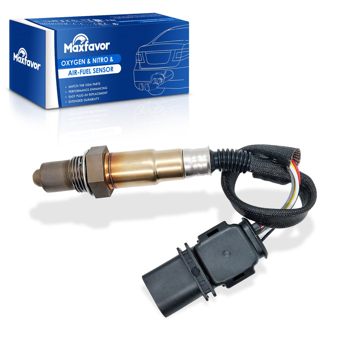 Maxfavor Upstream O2 Oxygen Sensor Fit for 2013-2015 Ford Escape Fusion Explorer L4 2.0L, 2013 2014 Focus Taurus Edge 2.0L, 2011 2012 Mustang V8 5.0L, 2009-2012 Flex Taurus V6 3.5L 02 Sensor 234-5097