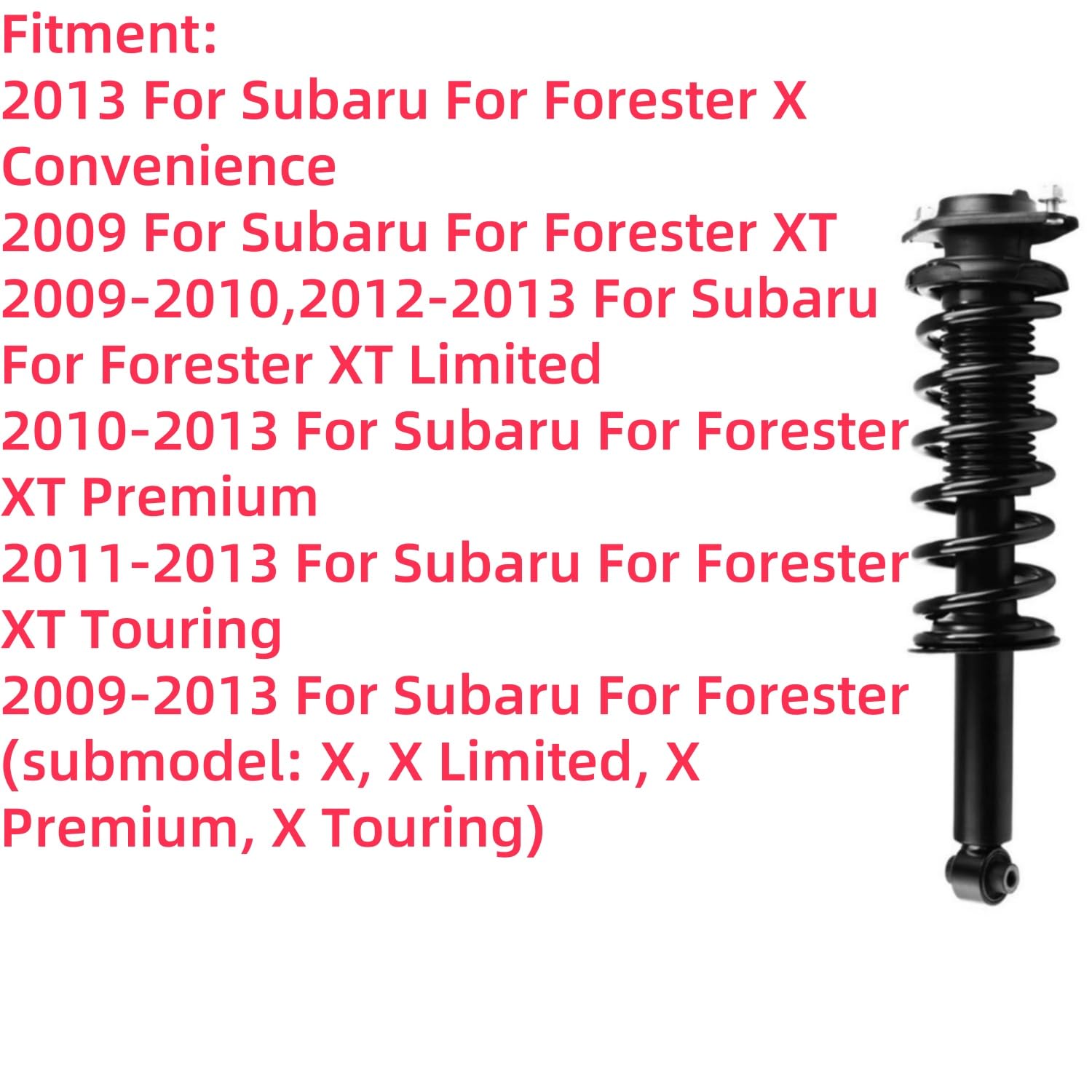 Maxfavor Struts Shock Absorbers for 2009 2010 2011 2022 2013 Subaru Forester, 2 Complete Rear Struts w/Coil Spring, 2 Rear Shock Absorbers Assembly Replacement 172695