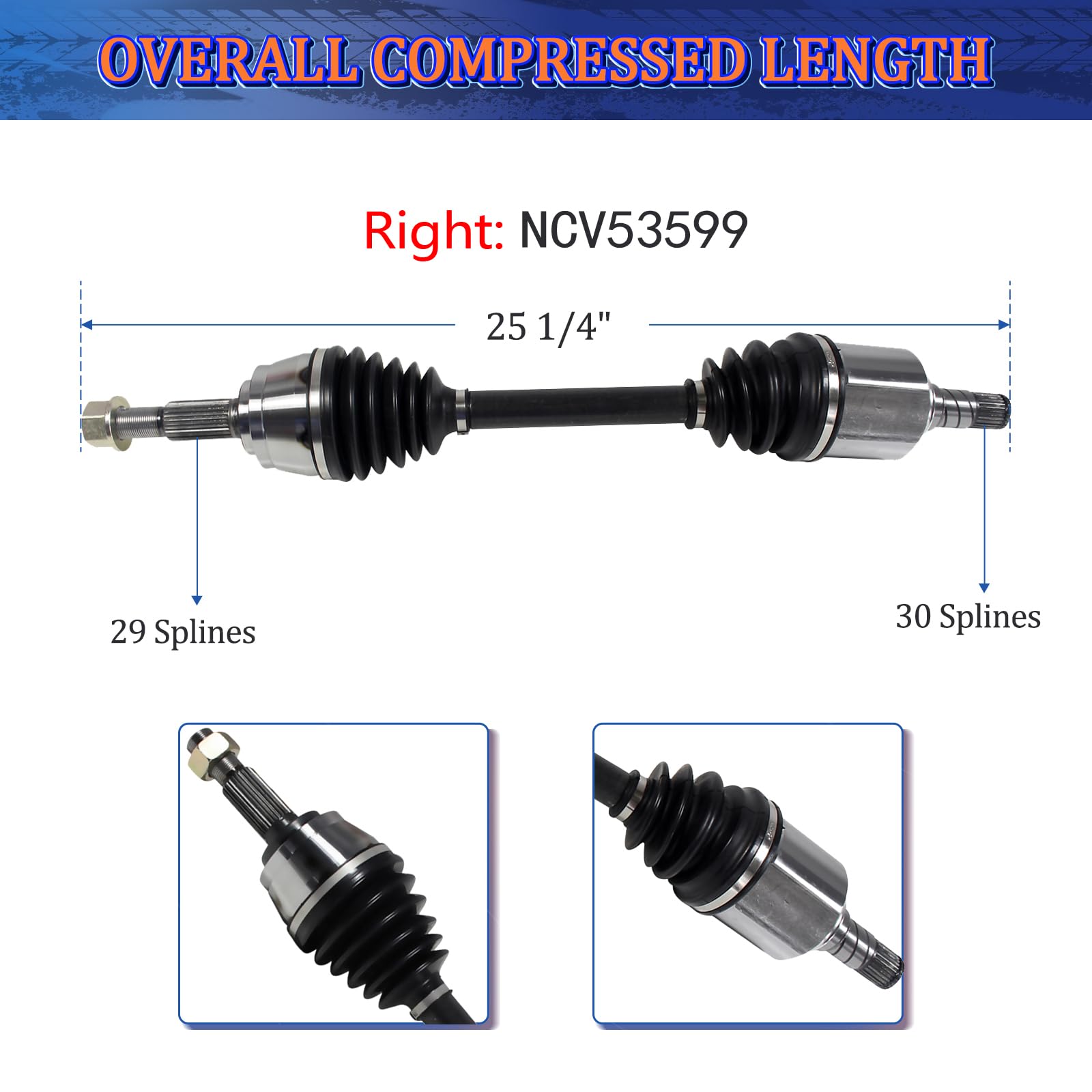 MAXFAVOR CV Axle Shaft Assembly Pair Set Front Left Right Side Compatible With Nissan Murano SE SL S 3.5L AWD 2003 2004 2005 2006 2007
