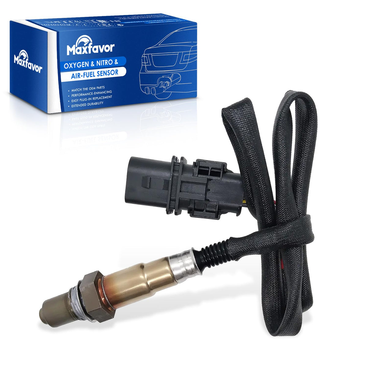 Maxfavor 234-5136 Oxygen Sensor Upstream Replacement for 2009-2015 Mercedes-Benz G550 5.5L, for 2007-2012 MINI Cooper 1.6L, for 2008-2015 Rolls-Royce Phantom 6.7L O2 Sensor 0005423100
