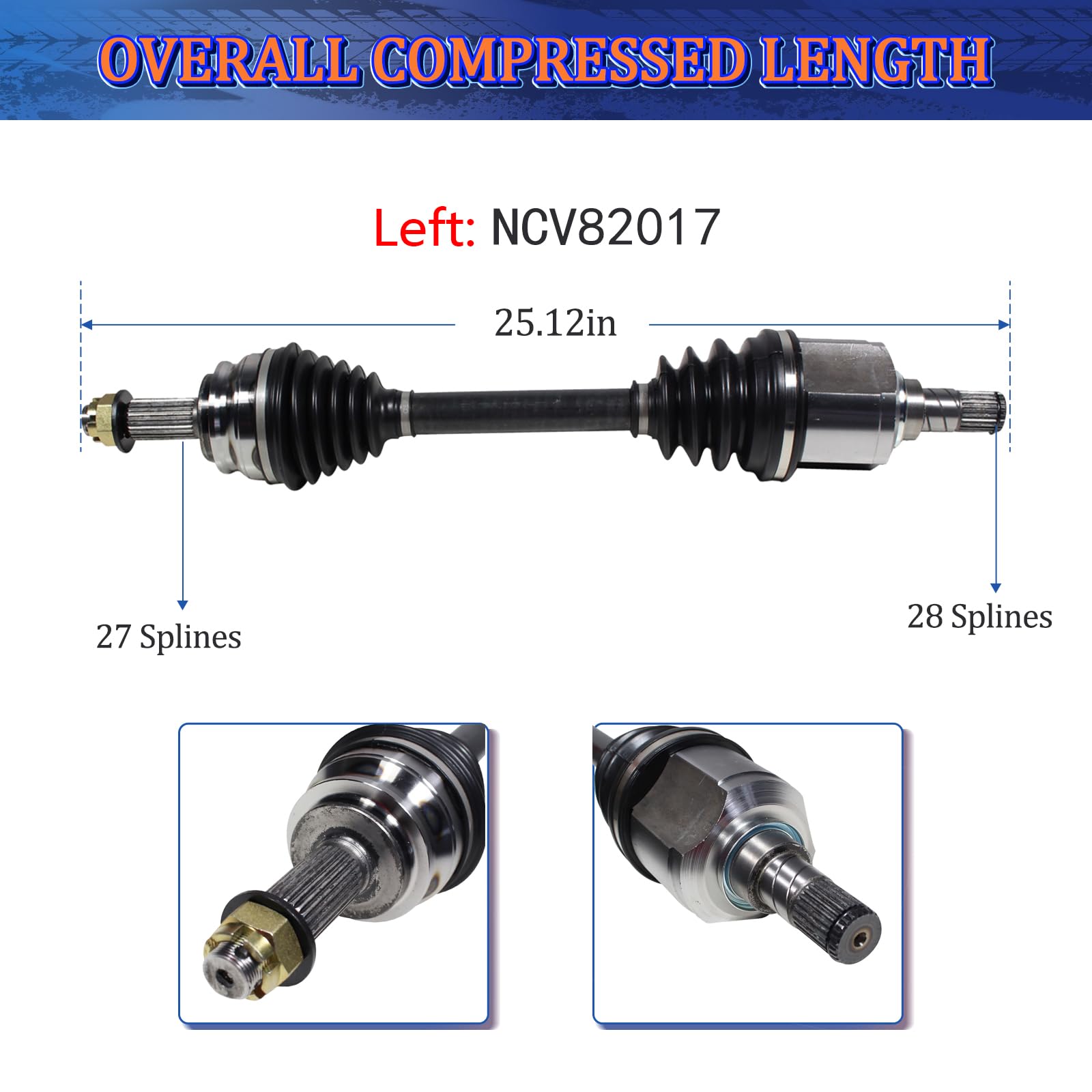 Maxfavor CV Axle Shaft Assembly fit for 2007 2008 2009 2010 2011 Dodge Caliber, 2007-2017 Jeep Compass Patriot, CV Axle Front Passenger Driver (Right Left) Side