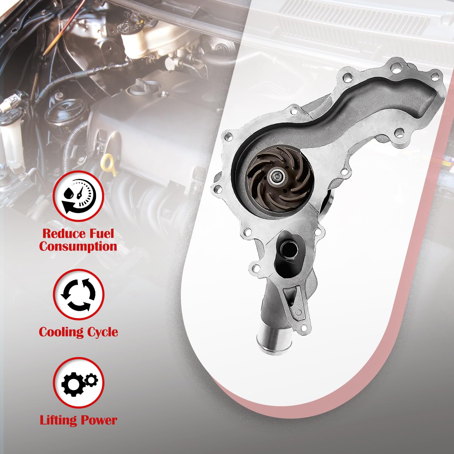Maxfavor AW6169 Water Pump Compatible with Chrysler 200 300 Town & Country,for Dodge Avenger Challenger Charger Durango Grand Caravan Journey,for Jeep Grand Cherokee,for Volkswagen Routan,for Ram