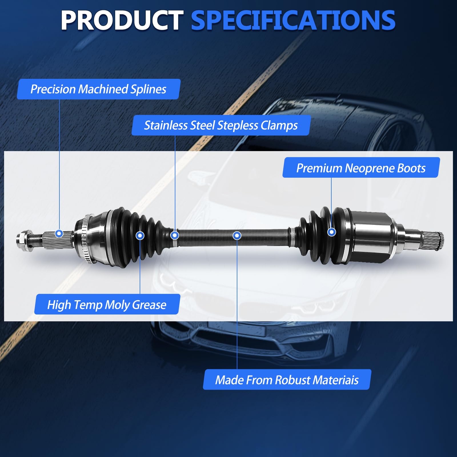 Maxfavor CV Eje delantero FWD apto para eje Toyota Camry CV 2007-2017, para eje Toyota Avalon 2008-2018, para eje Lexus ES350 CV 2007-2017, conjunto de conjunto de eje izquierdo derecho (conductor
