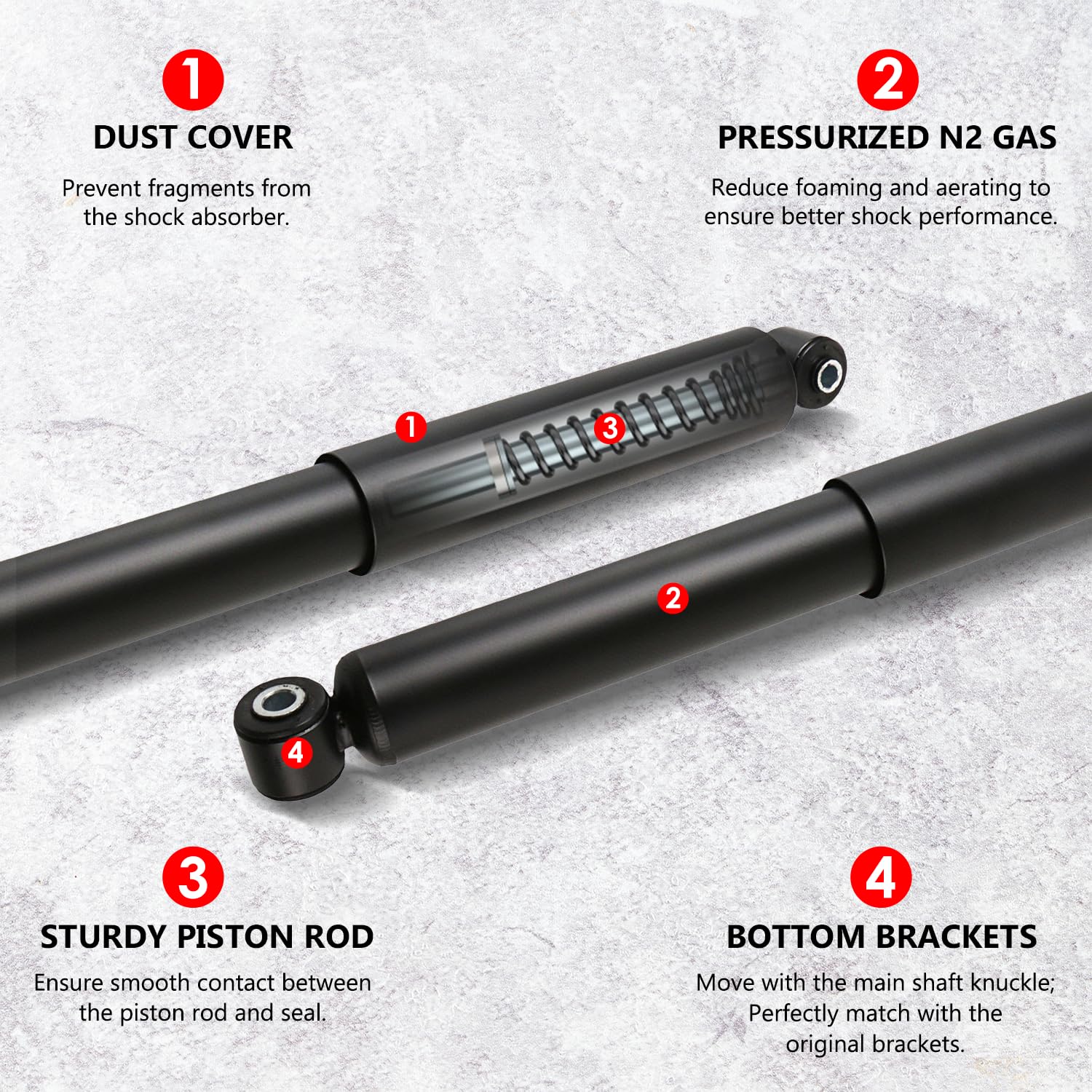 Maxfavor Rear Struts Complete Shock Absorber SET OF 2 Assembly Compatible with Chevy Silverado 1500 1999-2007 GMC Sierra 1500 2001-2006 Replace 37152