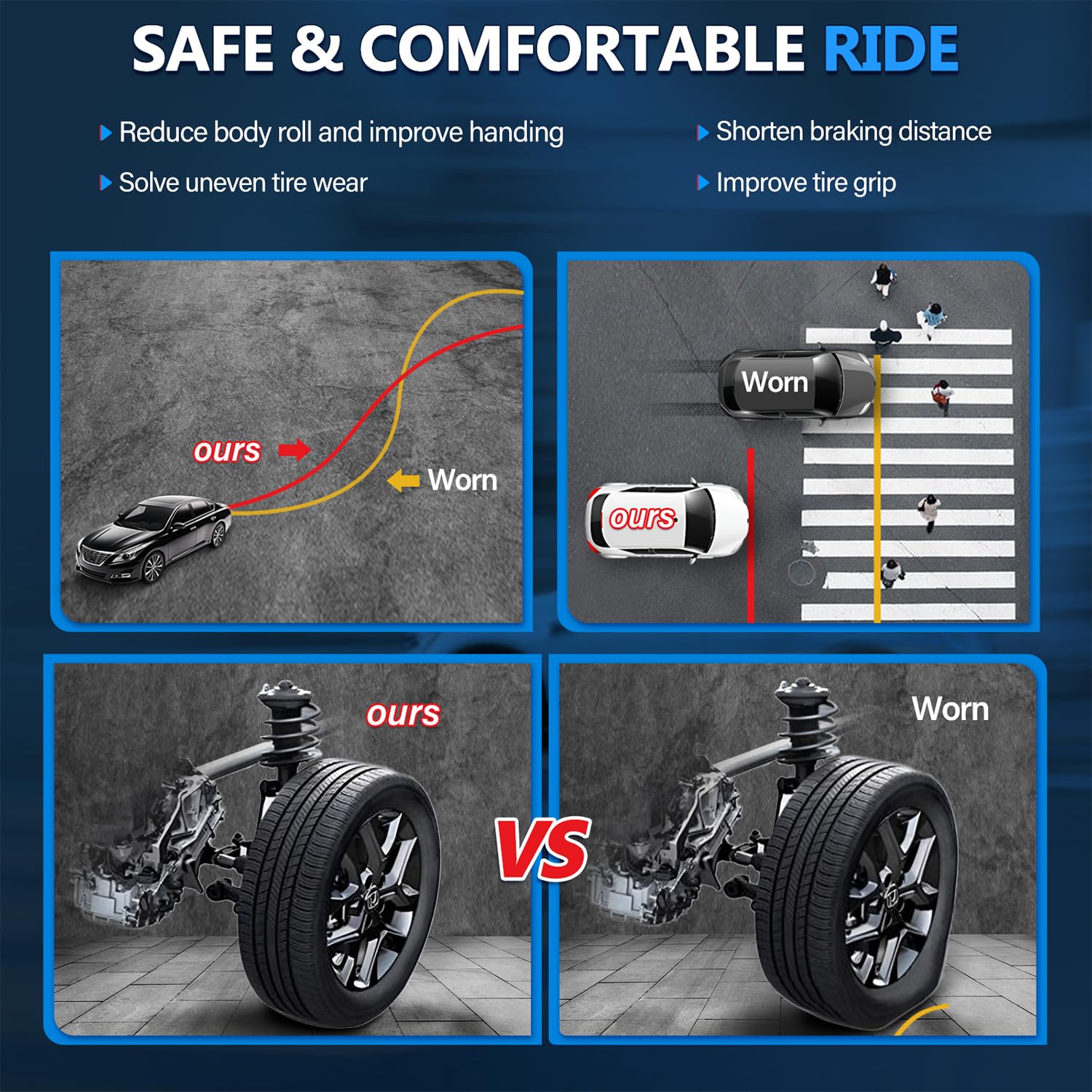 Maxfavor Pair of Front Shock Absorbers and Struts Complete Assembly with Coil Spring Compatible with Nissan Murano 2016 L4-2.5L Auto CVT Trans, Replacement for 4333564L 4333564R